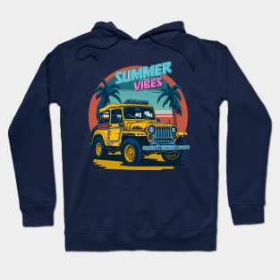 Summer Vibes - Vintage Car retro colors Hoodie